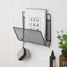 Load image into Gallery viewer, Nordic Style Metal Magazine Rack Wall Mounted Storage Rack Book Shelf Office Stationery Holder Magazine Organizer Wall Decor