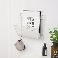 Load image into Gallery viewer, Nordic Style Metal Magazine Rack Wall Mounted Storage Rack Book Shelf Office Stationery Holder Magazine Organizer Wall Decor