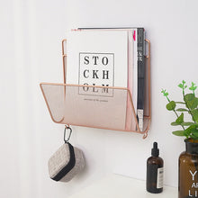 Load image into Gallery viewer, Nordic Style Metal Magazine Rack Wall Mounted Storage Rack Book Shelf Office Stationery Holder Magazine Organizer Wall Decor